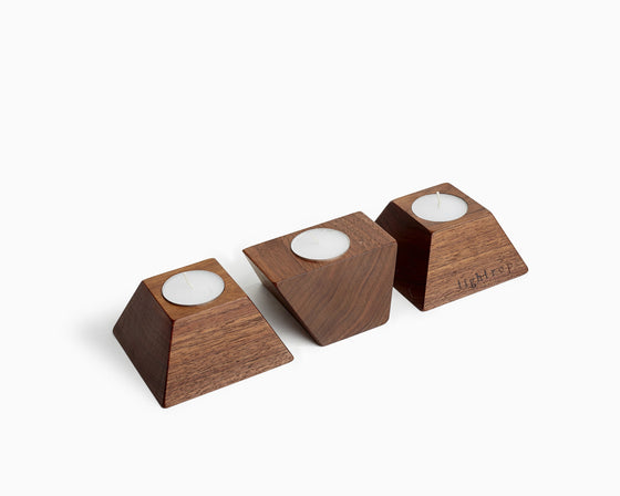 Wooden Tea Candle Holder - CLEARANCE