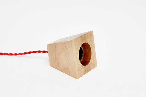 Blok Pendant Maple with Red Cord