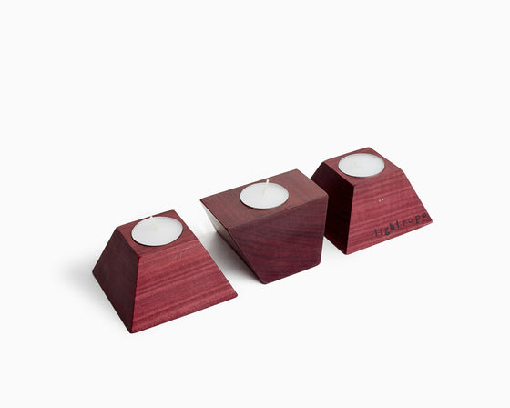 Wooden Tea Candle Holder - CLEARANCE